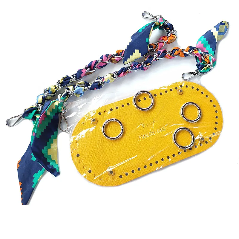 1 Set Woven Bag Silk Strap Bag Bottom Scarf Handbag Material DIY Fashion Hand Bag Accessories Making DIY Purse Accessories