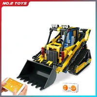 128 rc truck building blocks city bricks kit remote control engineering car dumper model educational app control toy for boys