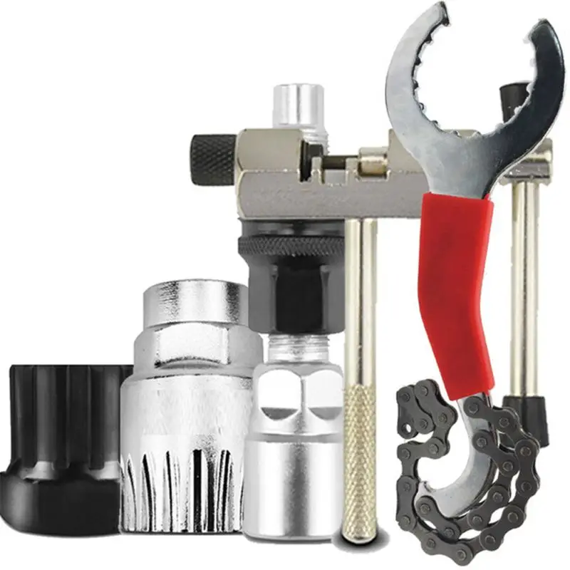 

5 Pcs Universal Bicycle Repair Tool Bike Link Plier Chain Breaker Splitter Checker Connector Bracket Crank Puller Remover Tool