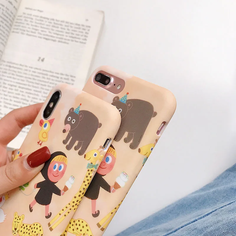 Cute Cartoon Painting Silicone Phone Case for iPhone 6 6s 7 8 Plus X Xs XR Max TPU Soft Back Cover |