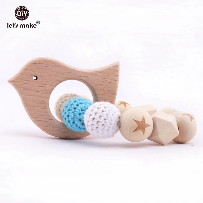 Давайте сделаем 1 шт. детская погремушка бук деревянный Ежик Bpa бесплатно крючком