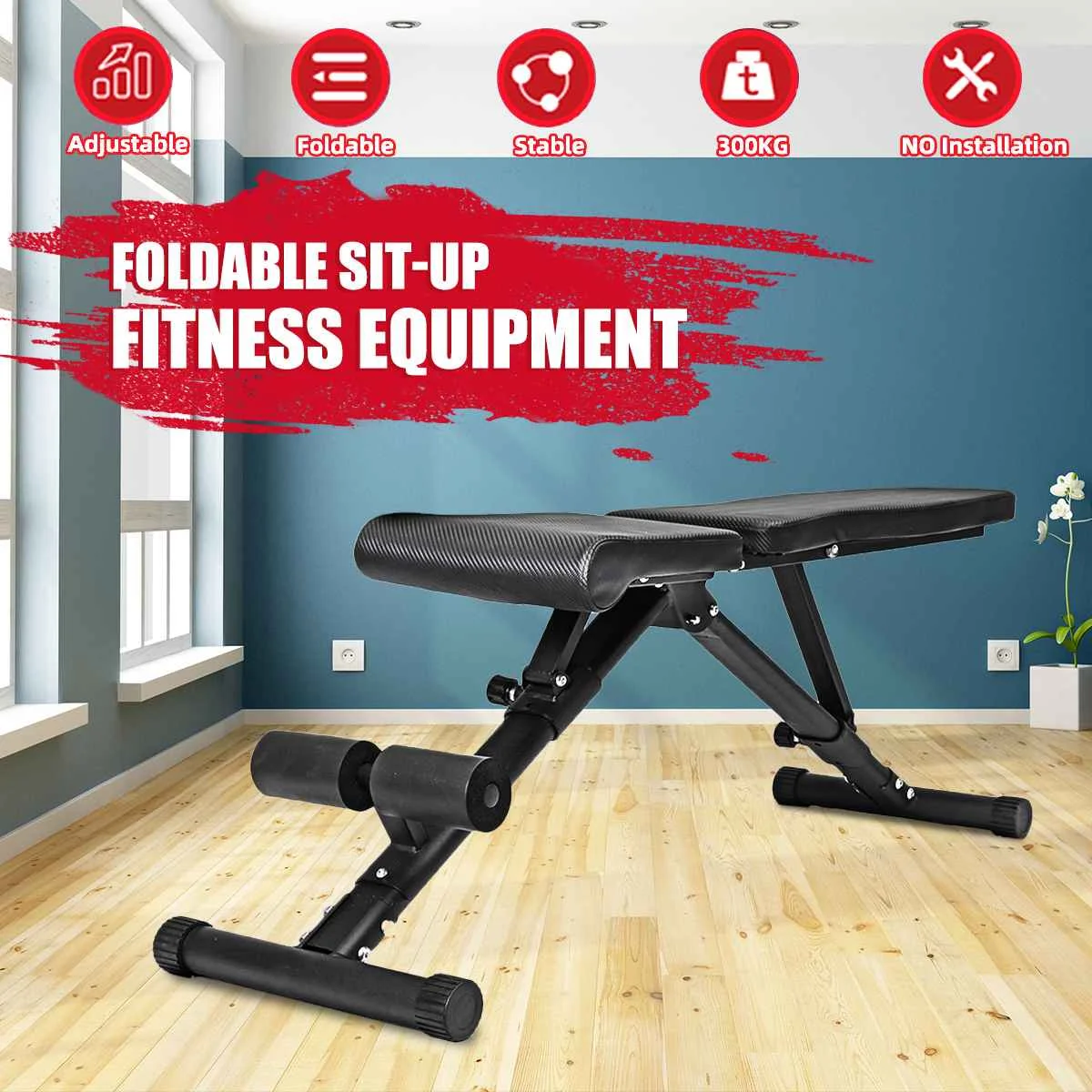 

Fitness Weight Adjustable Bench Home Gym Workout Exercise Training Equipment Foldable Dumbbell Sit Up Stool AB Abdominal Bench