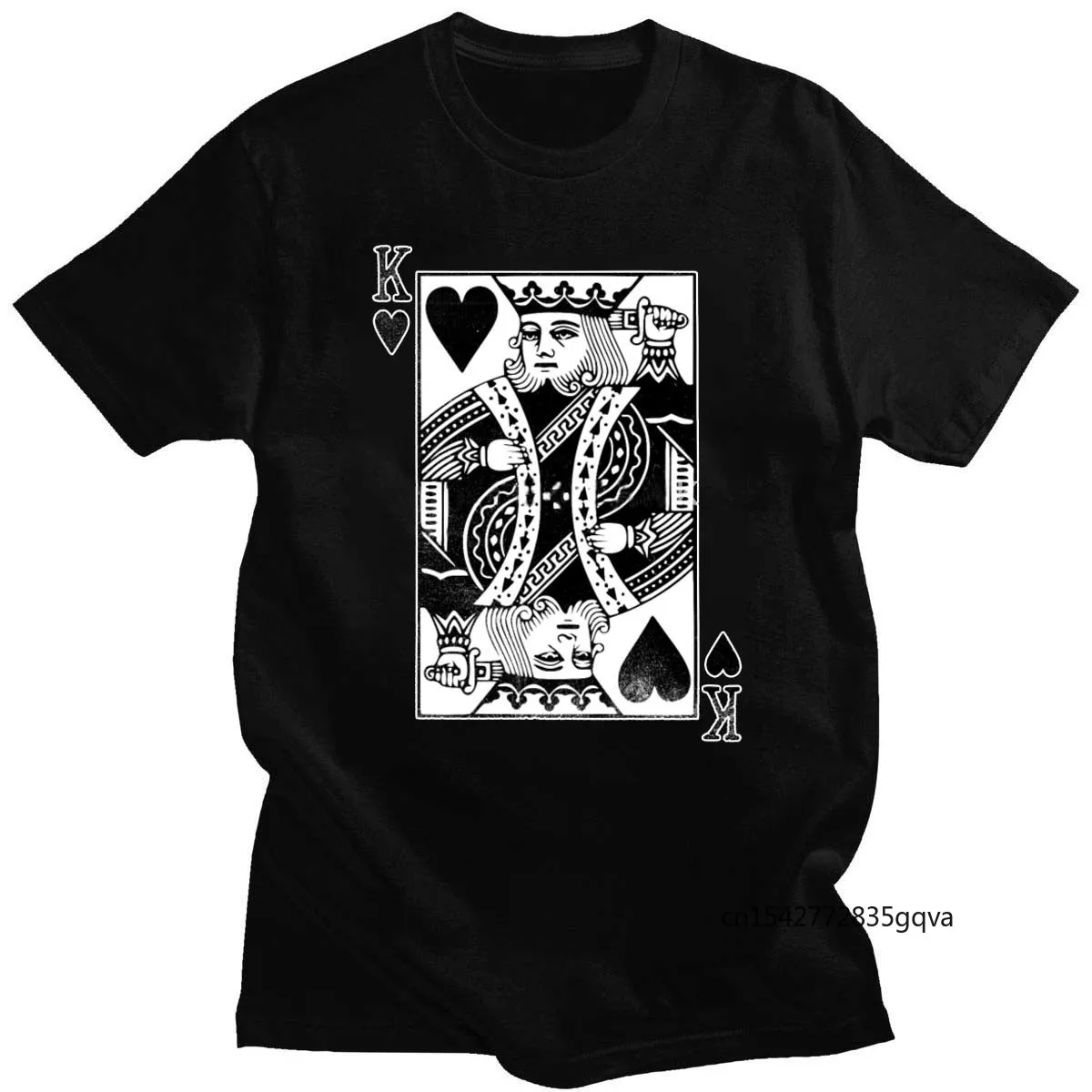 

2021 Summer Poker King of Spades K Print T-Shirt Fashion Simple Daily Short Sleeve Round Neck Unisex Top
