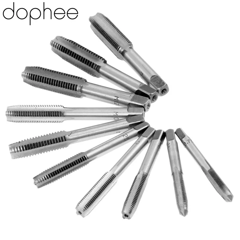 dophee 10Pcs Hand Tap Thread Wire Tapping M6*1.0/0.75 M7*1.0 M8*1.0/1.25 M10*1.25/1.5 M12*1.25/1.5/1.75 Tools torneira | Инструменты