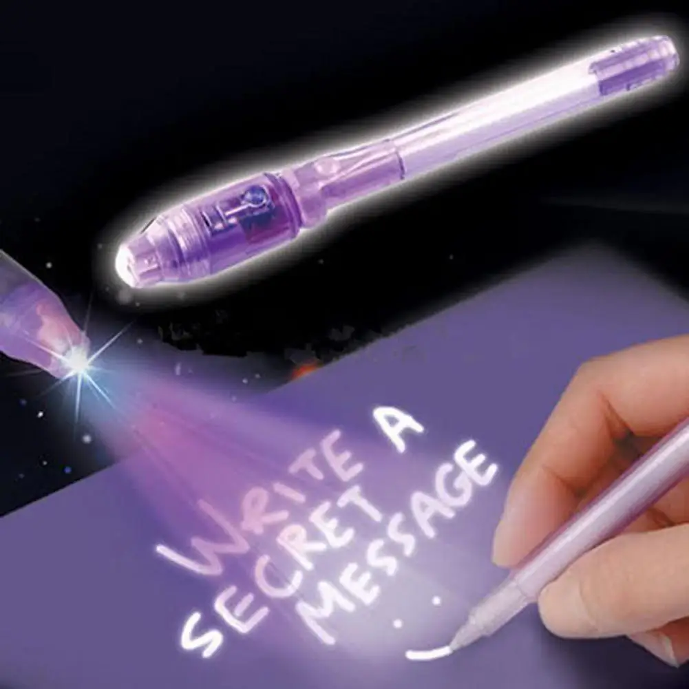 Невидимая чернильная ручка со встроенным УФ светом волшебный маркер подарок