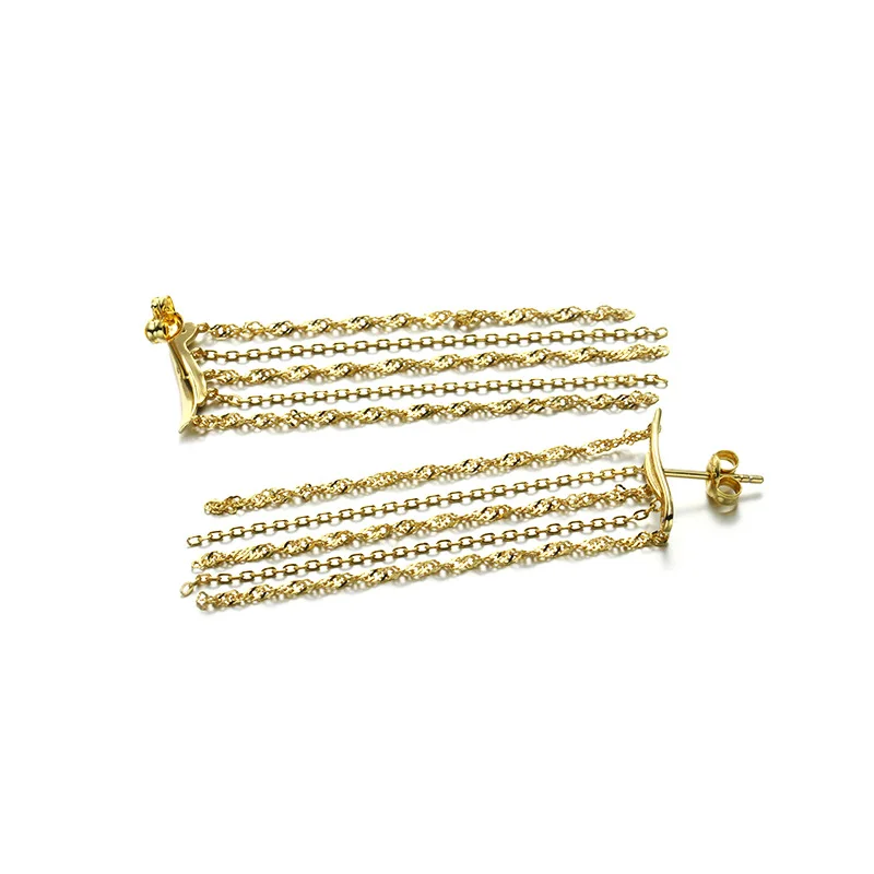 LAMOON S925 висячие серьги из серебра 925 пробы 14K позолоченные модные Подвесные с