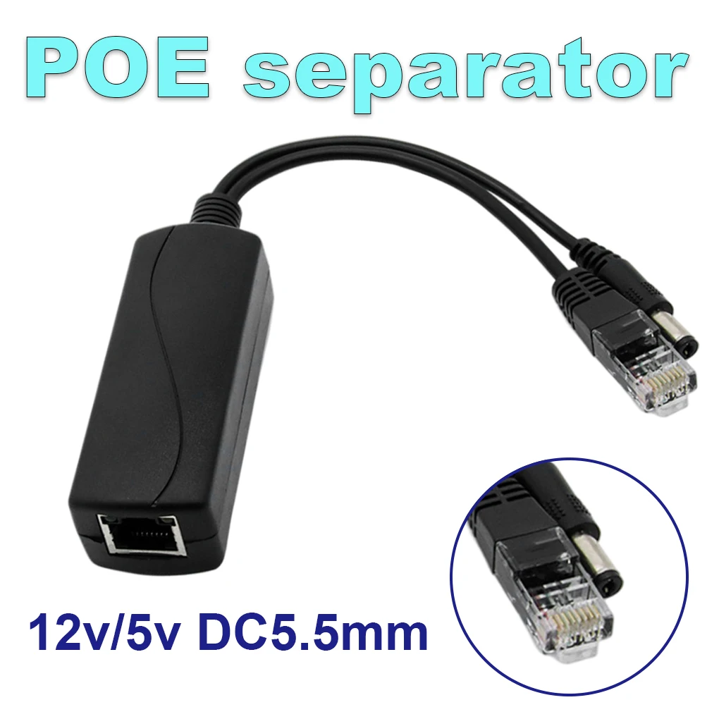 

48V To 12V POE Connectors Adapter Cable Splitter Injector Power Supply for Huawei for Hikvision 2019 New