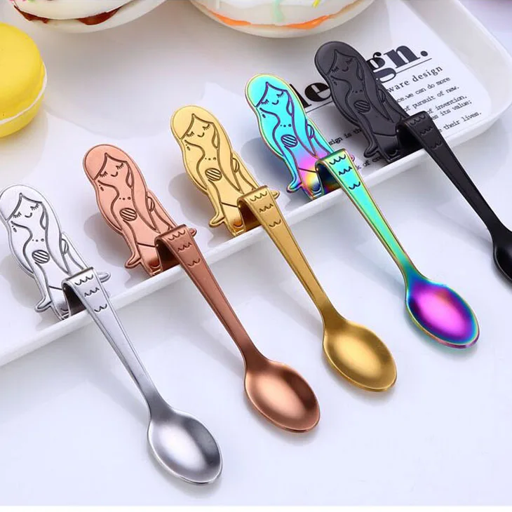 50 шт./лот кофейная ложка русалки из нержавеющей стали персонализированная