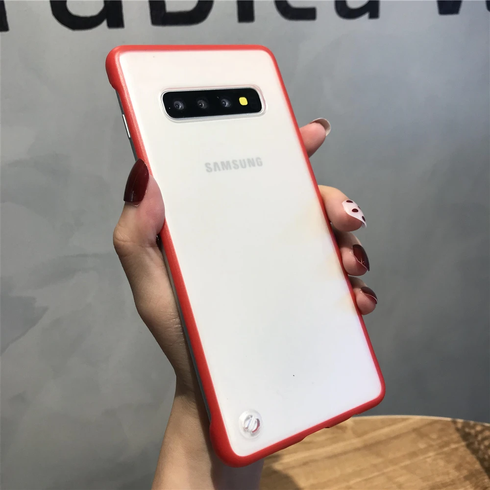 Безрамный бампер для Samsung Galaxy S10 Plus S9 однотонный чехол из поликарбоната + ТПУ