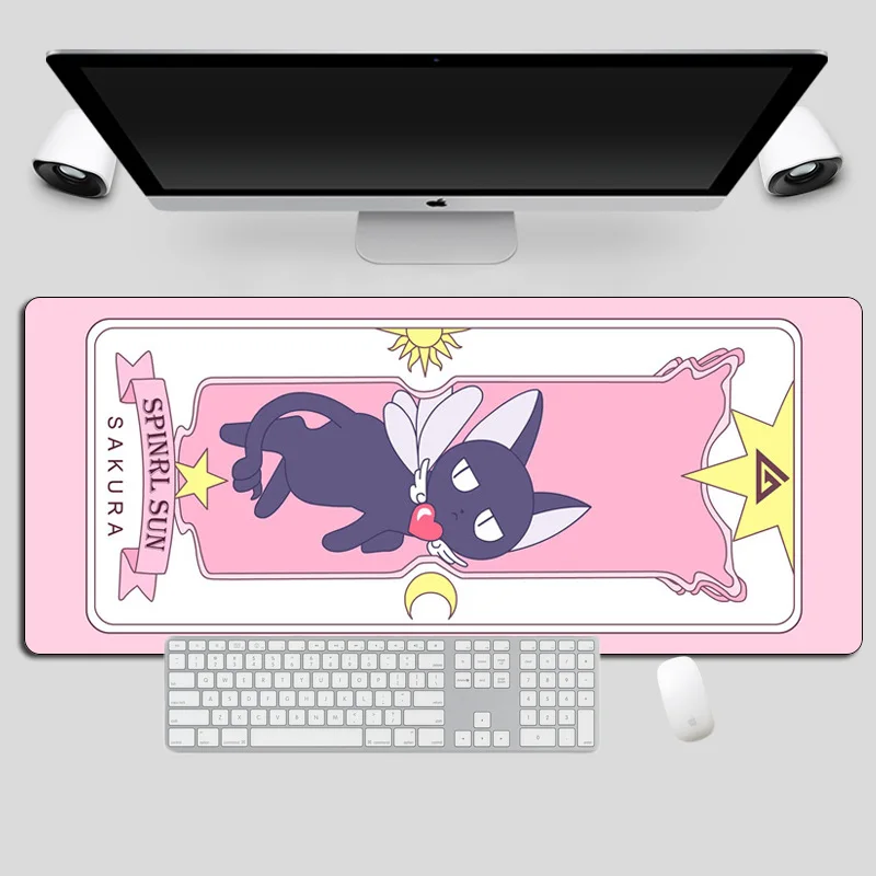 anime mouse pad gamer card captor sakura large otaku gaming mousepad locking edge cartoon xl laptop computer desk keyboard mat free global shipping