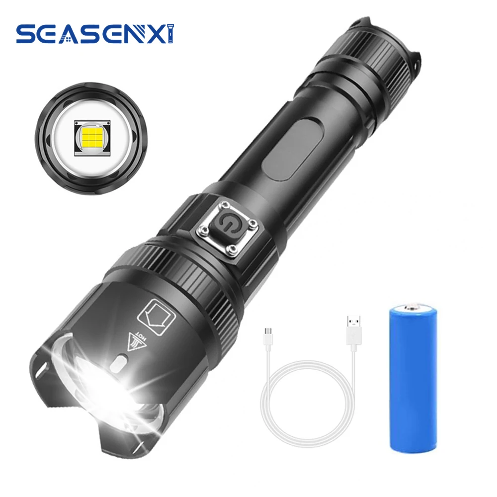 

Светодиодный фонарик P99, суперъяркий водонепроницаемый фонарь с бусинами, с фокусировкой, зарядка через USB, для кемпинга и охоты