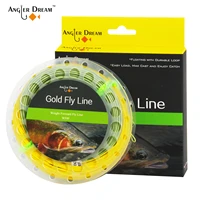 angler dream fly fishing line gold floating fly line wf 2 3 4 5 6 7 8 9 100ft fly fishing line with two welded loops
