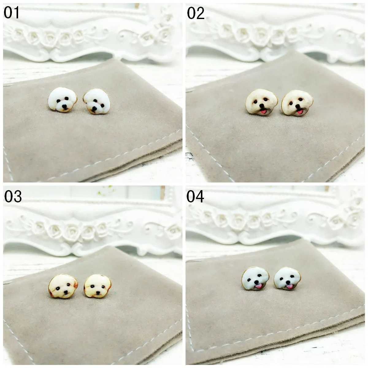 

SNCSDK New 2020 Creative Fun Cartoon Cute Japanese Earrings Puppy Women's Stud Earrings Small Fresh Fashion Jewelry Accessories