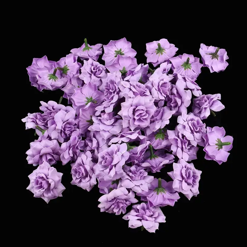 50 шт. искусственные цветы шелковые розы цветочные головки для шляпы одежды