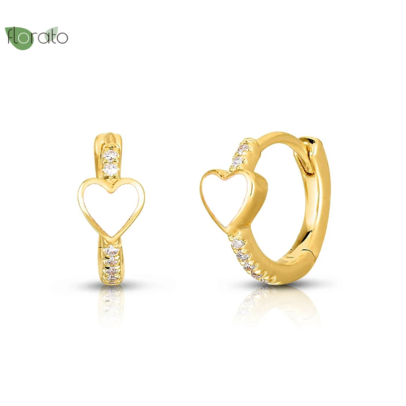 

925 Silver Ear Buckle Zircon Childlike Heart Accessories Hanging Buckle Earrings For Women Mini Hoop Earrings Wedding Jewelry