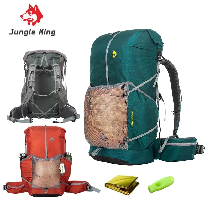 JUNGLE KING CY1040 Water-resistant Hiking Backpack Lightweight Camping Pack Travel Mountaineering Backpack Trekking Rucksacks65L