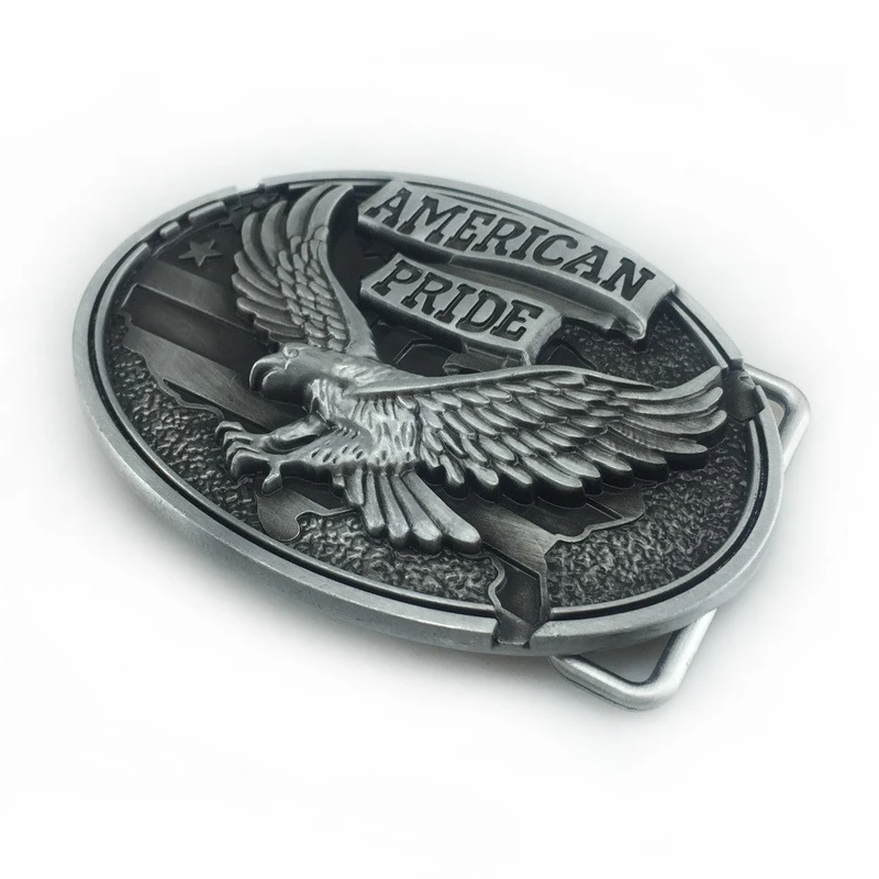 Мужская металлическая винтажная Серебряная Пряжка ремня в виде орла овальные