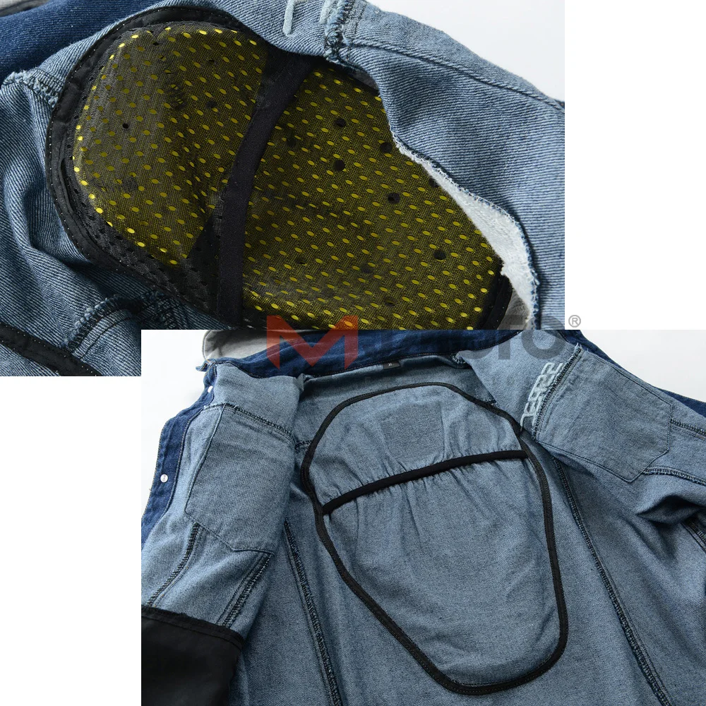 

Summer Retro Motorcycle Jacket Shorts Set Breathable Denim Motocross Jacket Hoody Dirt Bike Cycling Shorts Moto Protect Clothing