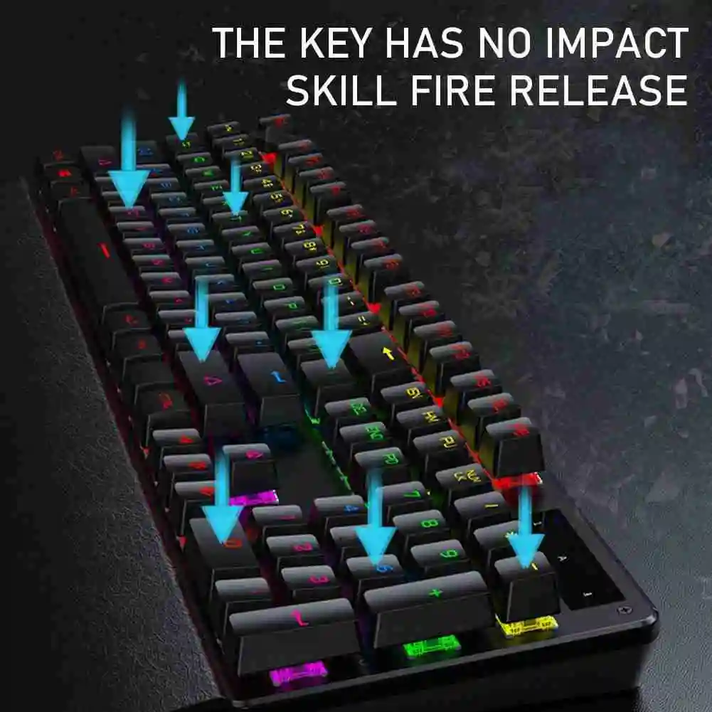 

Wired Mechanical Keyboard Game Kit True Mechanical Keyboard 104-key Green Axis Black Axis Luminous Keyboard Backlit Gaming Keybo