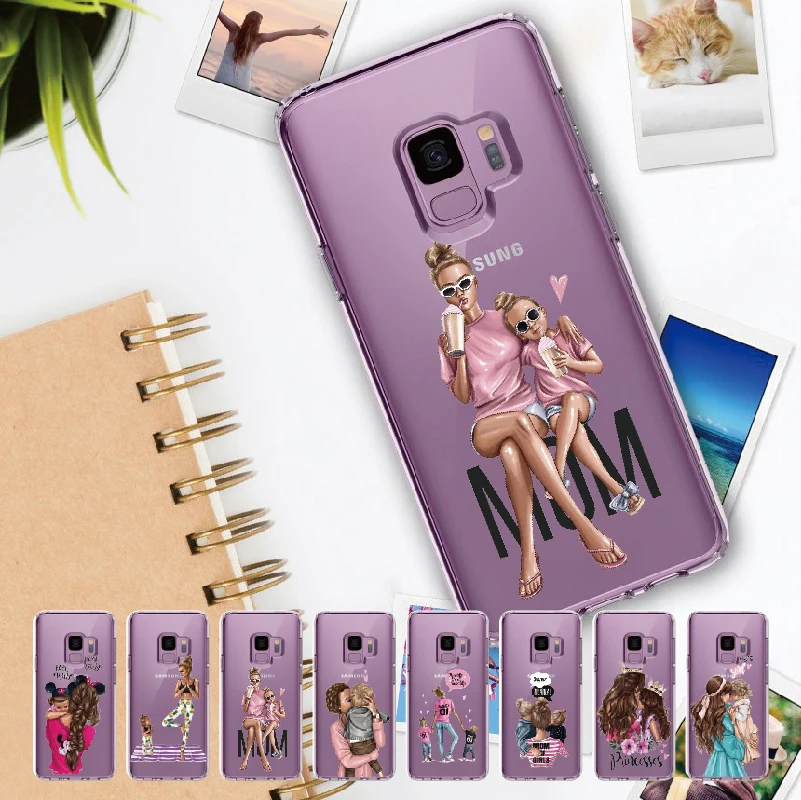Милые детские супер комплекты для мамы и дочери Королевы Samsung Galaxy A41 Note 8 9 10 A8 S8 S9 S10