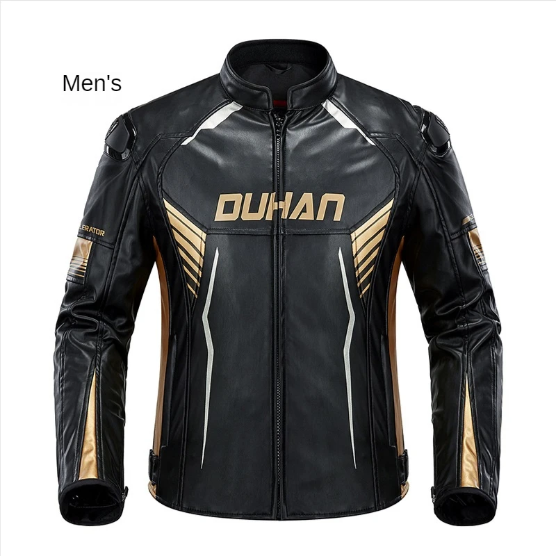 Новая одежда для езды на мотоцикле Мужская и женская пара кожаных пальто
