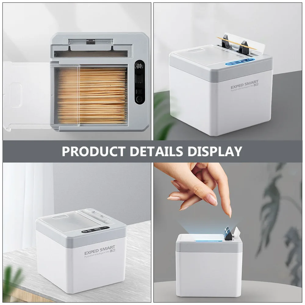 

1Pc Intelligent Toothpick Box Infrared Sensor Toothpick Storage Holder (Grey)