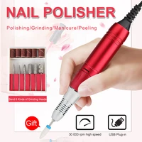 electric nail drill pen nail art pen kit 25000rpm manicure machine e file pink handpiece pedicure milling cutter 25000 polishing