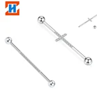 Пирсинг из хирургической стали ювелирные изделия для пирсинга с внутренней резьбой и фианитом, 14 г