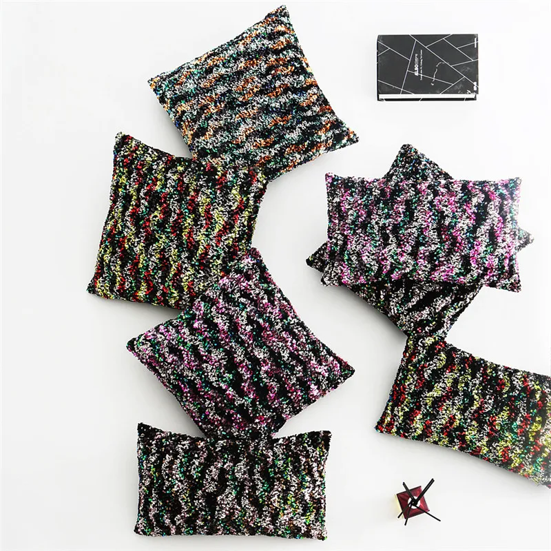 

GY0140 Colorful Bling Cushion Case (No Filling) 1PC Polyester Home Decor Bedroom Decorative Sofa Car Throw Pillows
