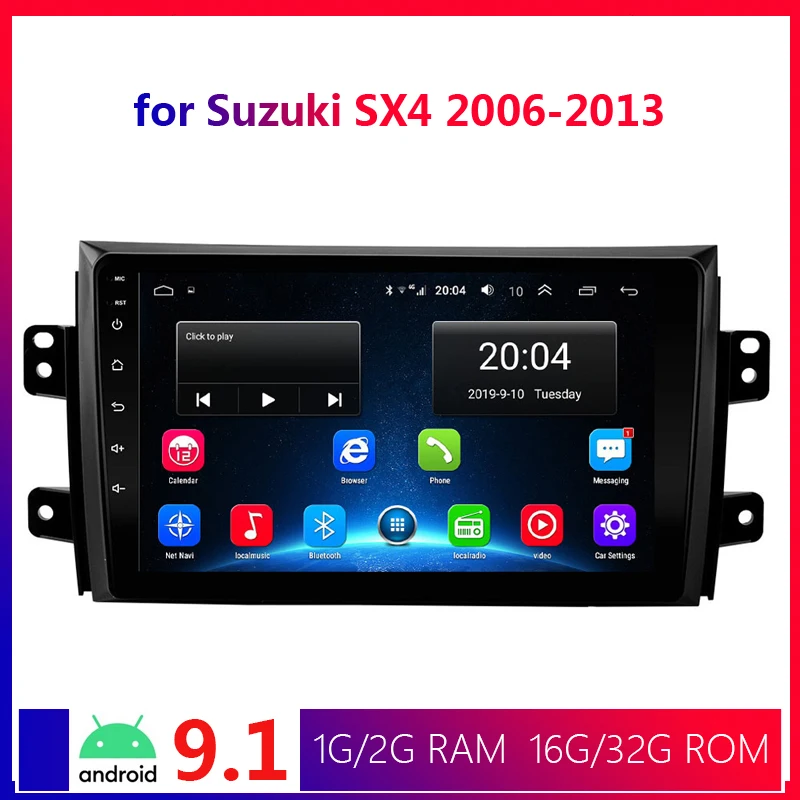 Автомагнитола 9 дюймов 2 + 32 ГБ Android 1 для Suzuki SX4 2006 2007 2008 2009 2010 2011 2012 2013 Din GPS WiFi |