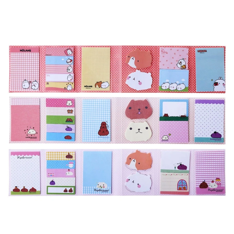 

Cartoon Animals 6 Folding Memo Pad Sticky Notes Bookmark Stationery Notepad Cute