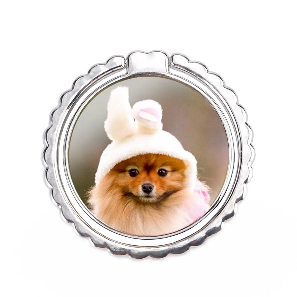 Кольцо-держатель для сотового телефона с изображением собаки померанского шпица