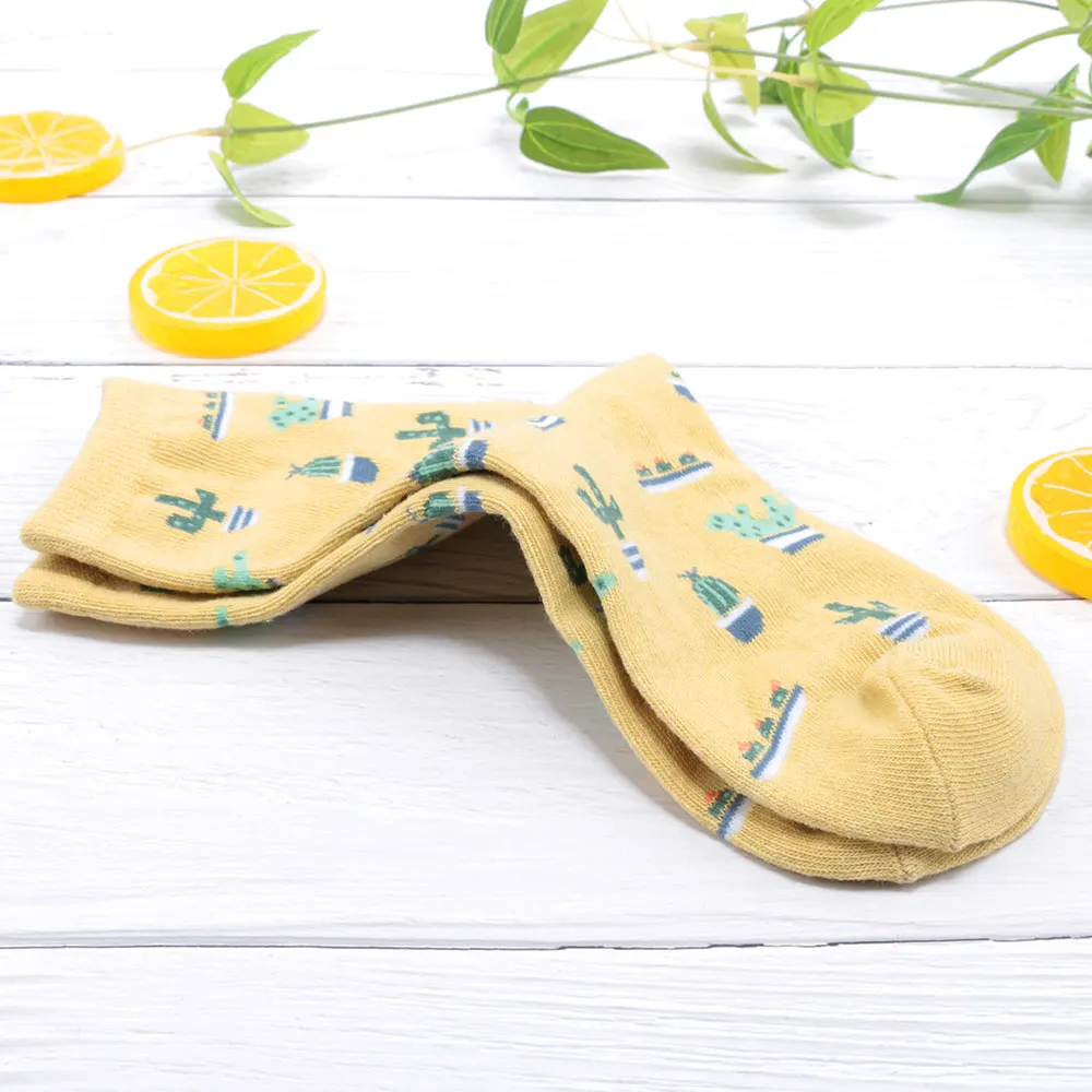 Женские носки с кактусами 1 пара удобные хлопковые для девочек| |