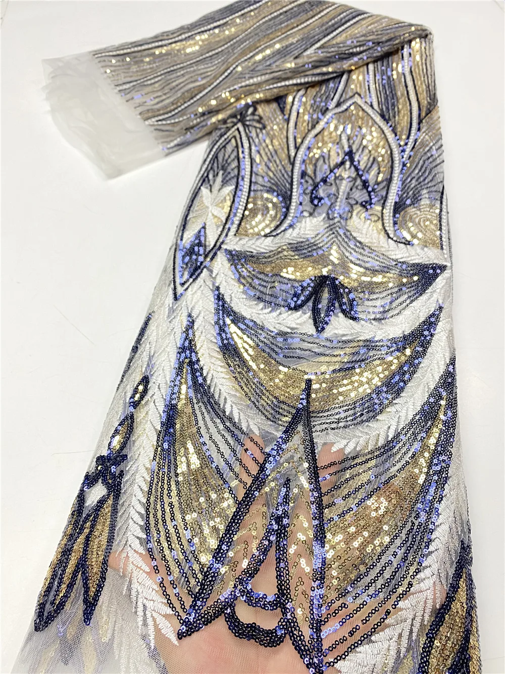 

XIYALACE Latest African Laces 2021 High Quality Sequins French Net Lace Fabric Wedding Tulle Fabric Embroidery Lace QF3791B