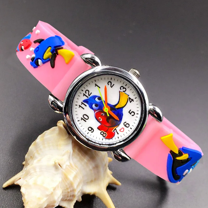 

Cartoon Pretty Fish Style Children Wrist Watches Kids Students Boys Girls Quartz 3D Silicone Strap Clcok E18