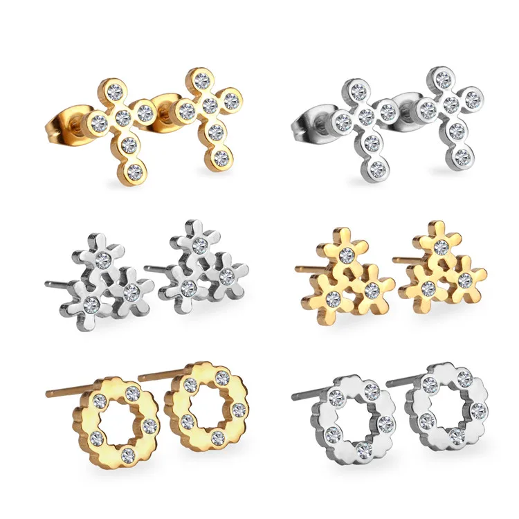 LUXUKISSKIDS 6 пар/кор. серьги из нержавеющей стали для женщин золотые стальные