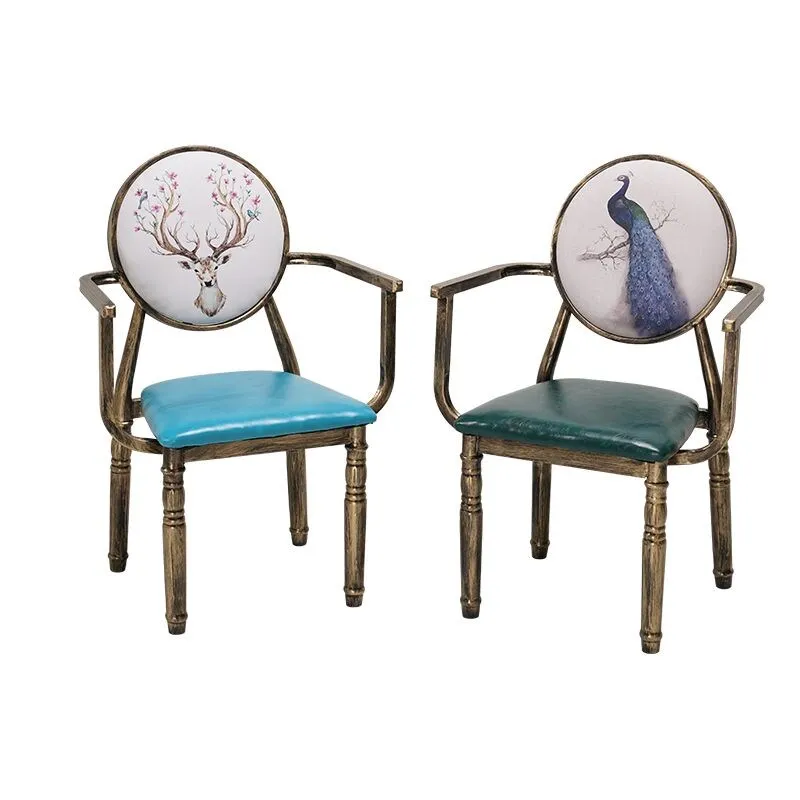 Железное кресло домашний стул спинка для ресторана закуска бар маникюр кафе