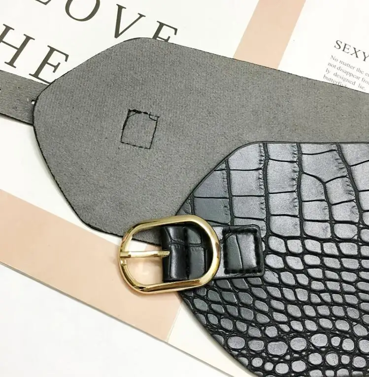 

Women's runway fashion pu leather black Cummerbunds female Dress coat Corsets Waistband Belts decoration wide belt R2189