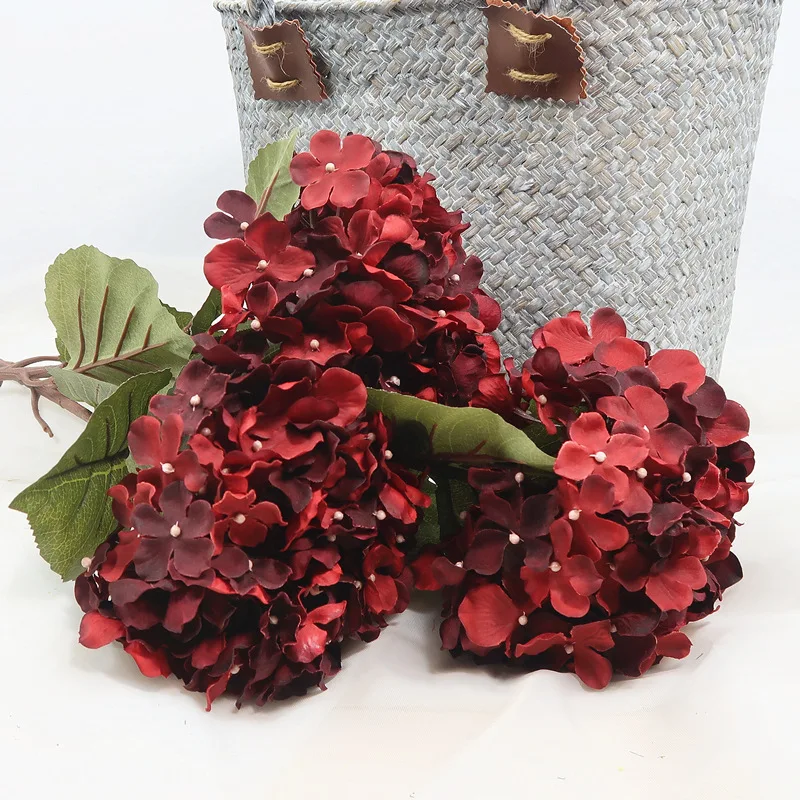 European retro style simulation single 68cm Ziyang big hydrangea home model decoration flower arrangement artificial fake | Дом и сад