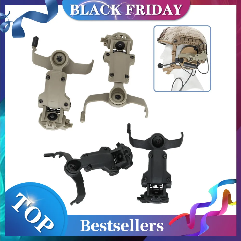 

Airsoft Headset Tactical Helmet Bracket Rail Mount Kit ARC Helmet Rail Adapter for Tactical Headphone COMTAC II COMTAC III Heads