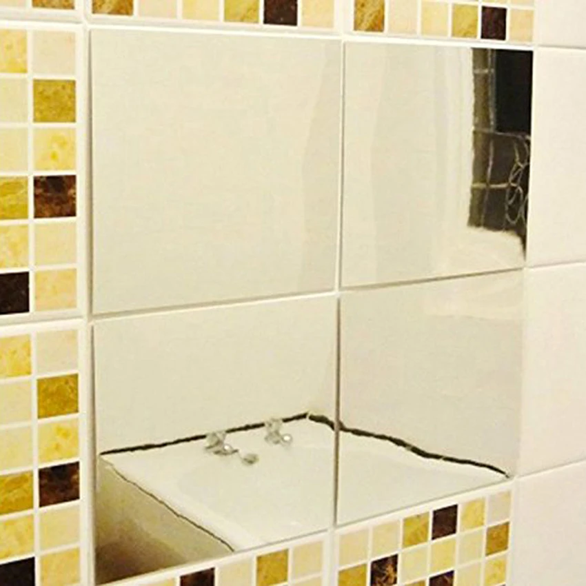 Адхенсивное зеркало современный настенный Декор стикер для стен компактные