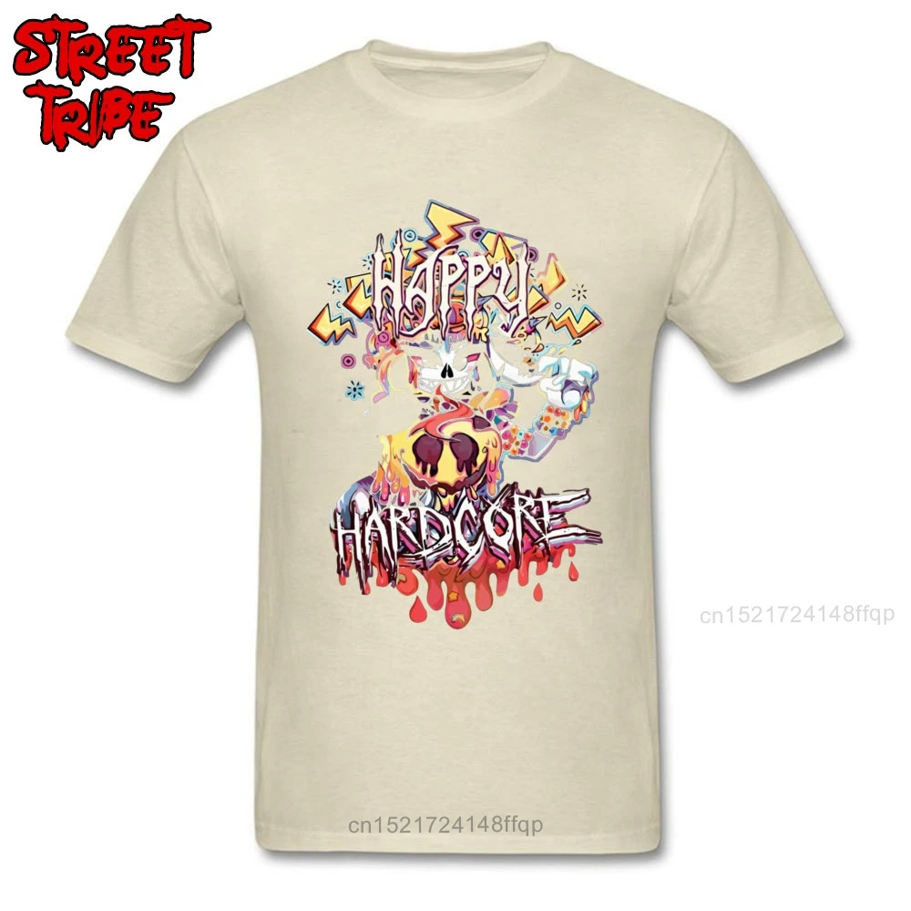 Футболка с рисунком Хэппи хардкор Мужская футболка Мультяшные комиксы футболки
