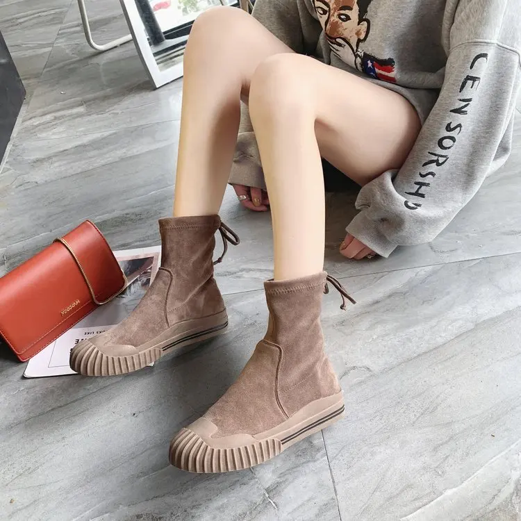 Женские высокие ботильоны коллекция 2019 года зимняя обувь женские замшевые