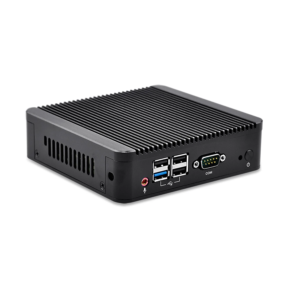 Недорогой тонкий клиент QOTOM X86 двойной Lan celeron J1900 Linux безвентиляторный мини-ПК
