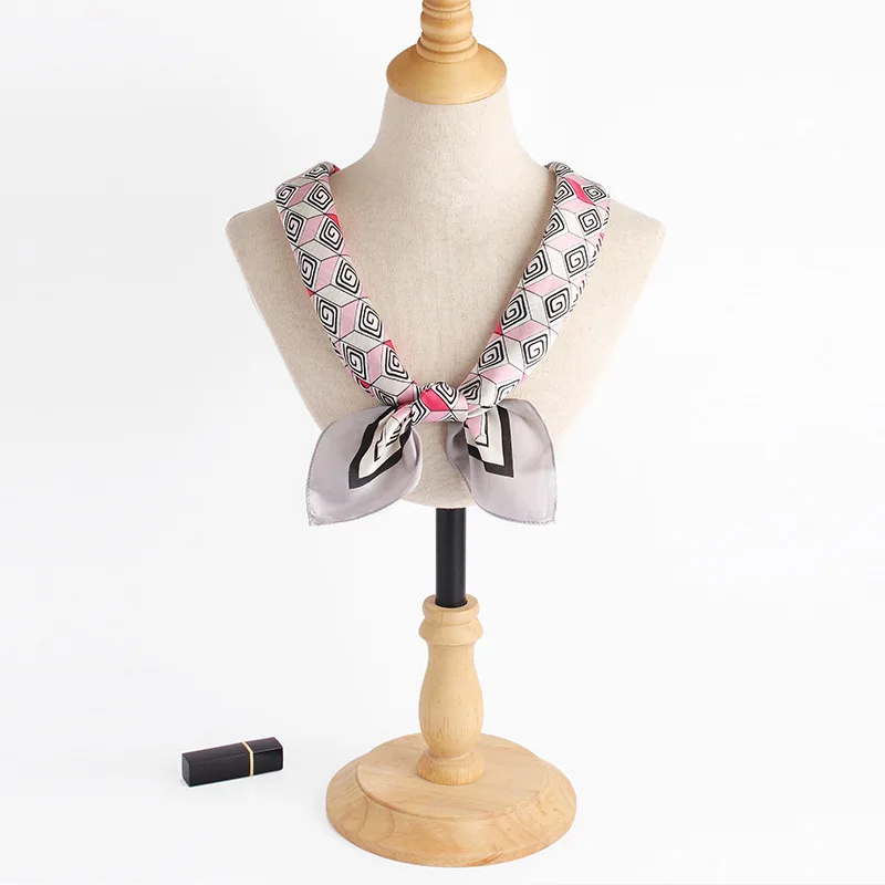 

70x70CM Imitation Silk Scarf Female Korean Version Small Square Scarf Spring and Autumn Tide Hair with Small Fresh Decoration