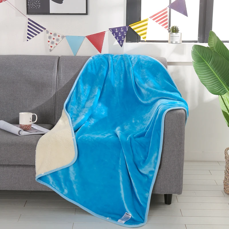 Чистый цветные одеяла синий близнец полный королева король девочки одеялко