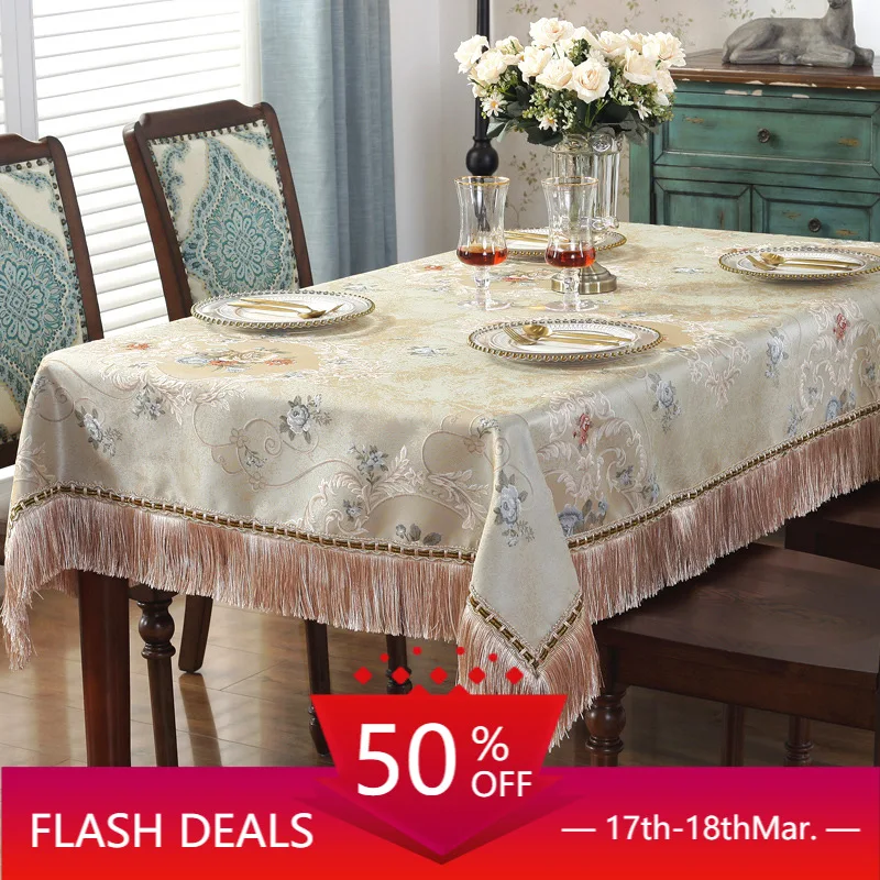 

Жаккардовая Европейская скатерть, толстая скатерть, квадратная круглая скатерть, журнальный столик, пылезащитная многофункциональная ска...