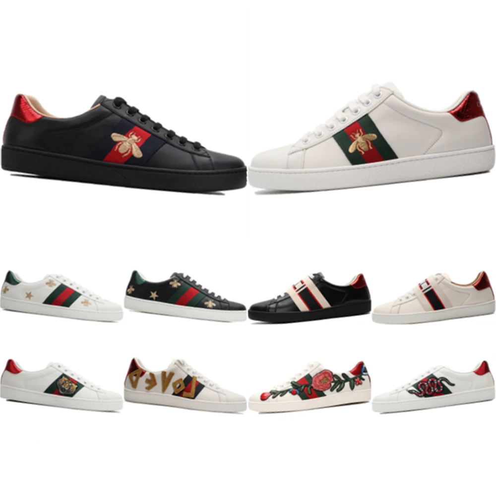 

Italy ACE Embroidered Stripes Low Top Skateboarding Shoes Luxury Bee Snake Designer Sneaker