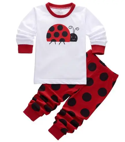 Children Pajamas Long Sleeve Cotton Tops+Pant Pajamas Sets Boys Girls Cute Cartoon Snug Pajamas Kids Casual Family Clothing Set