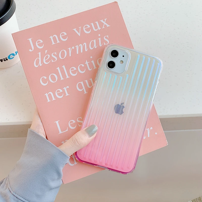Для iPhone 6 6s 7 8 Plus 11 Pro X XS XR Max градиент цвета радуги голографическое зеркало